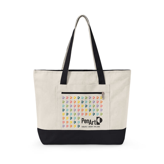 Zippered Canvas Tote