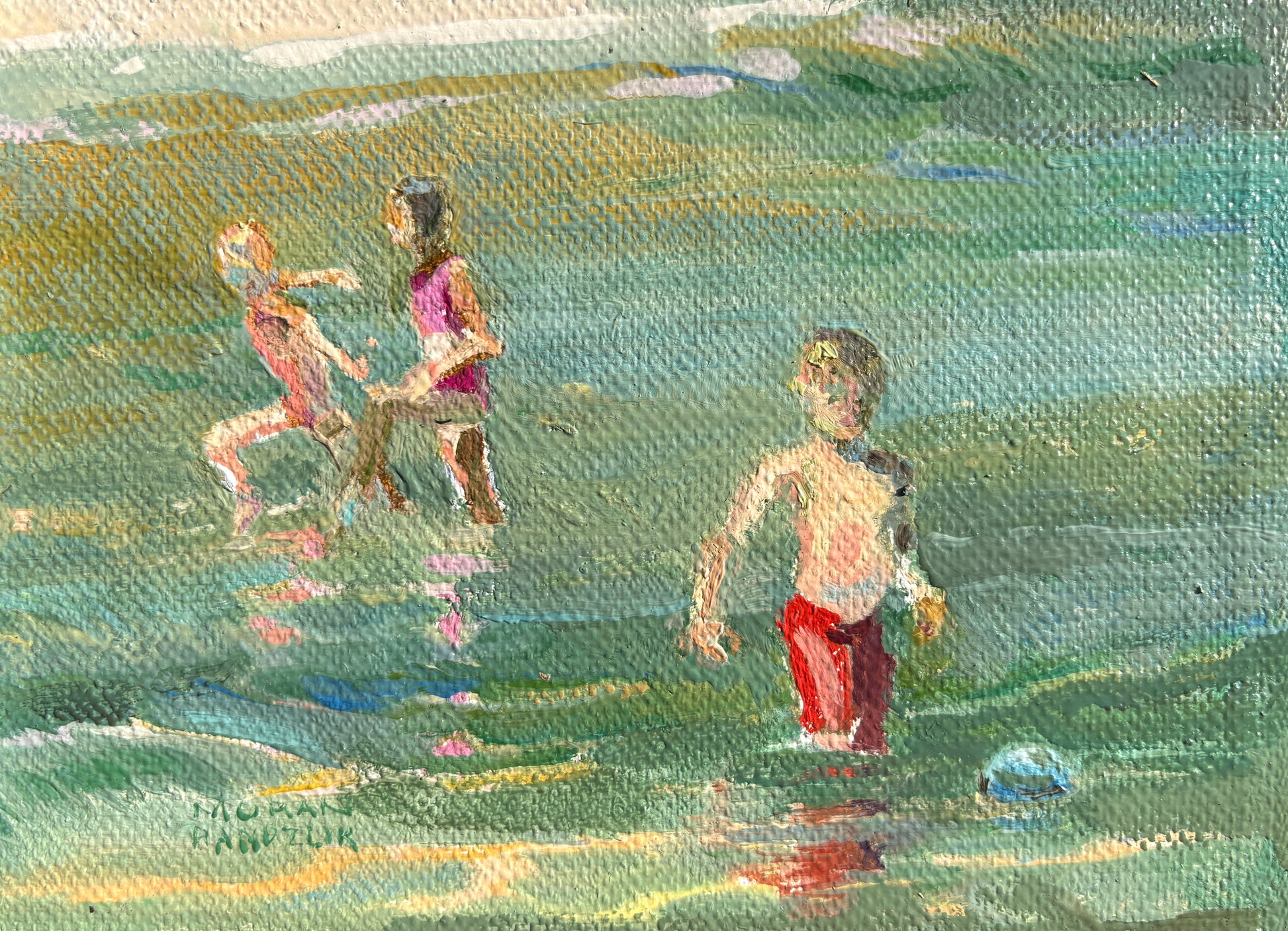 Swimmers Sketch 3 Fish Creek Public Beach en plein air